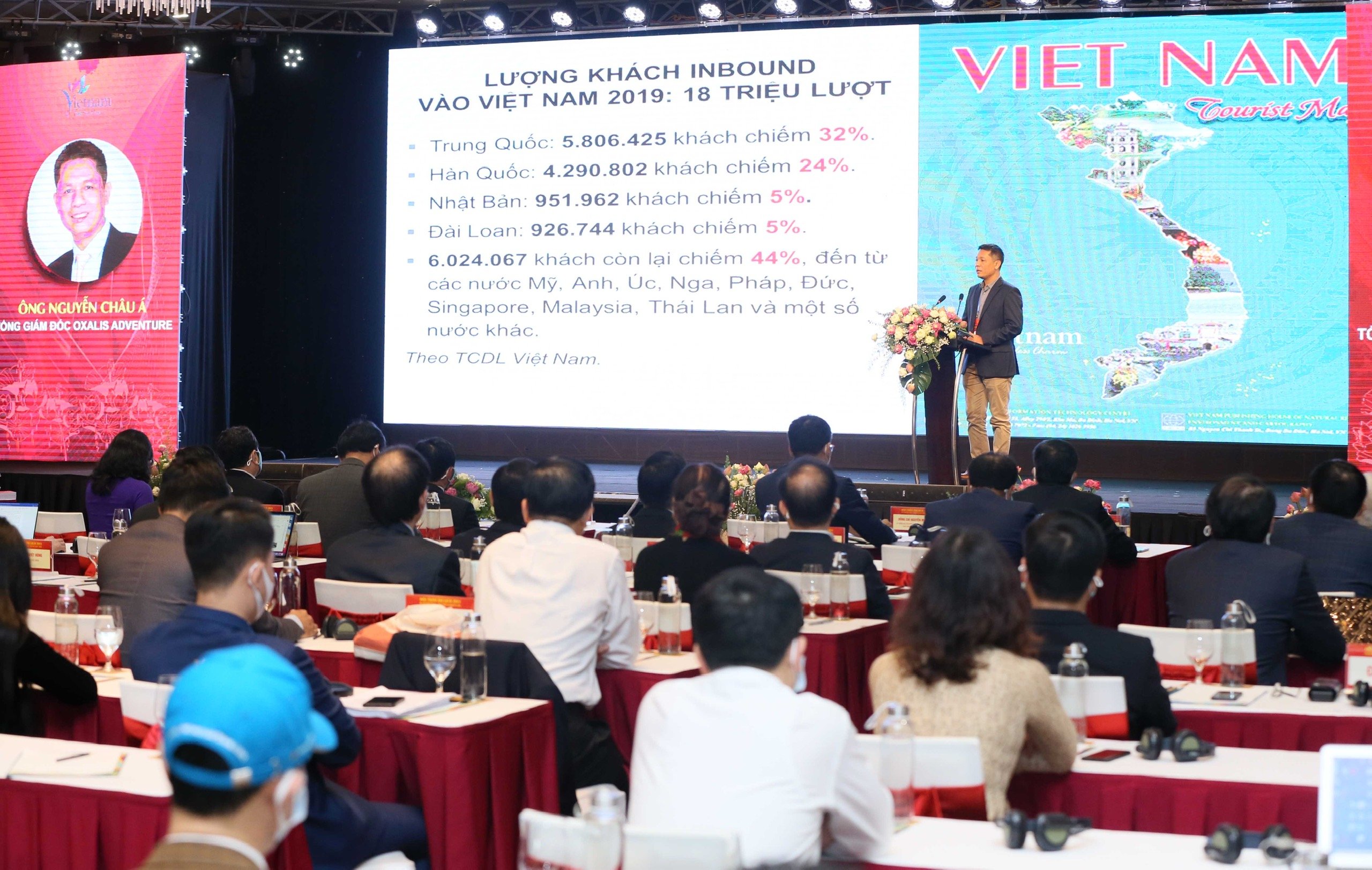 Tổng Giám đốc Công ty Oxalis Adventure Nguyễn Châu Á chia sẻ tại Hội thảo